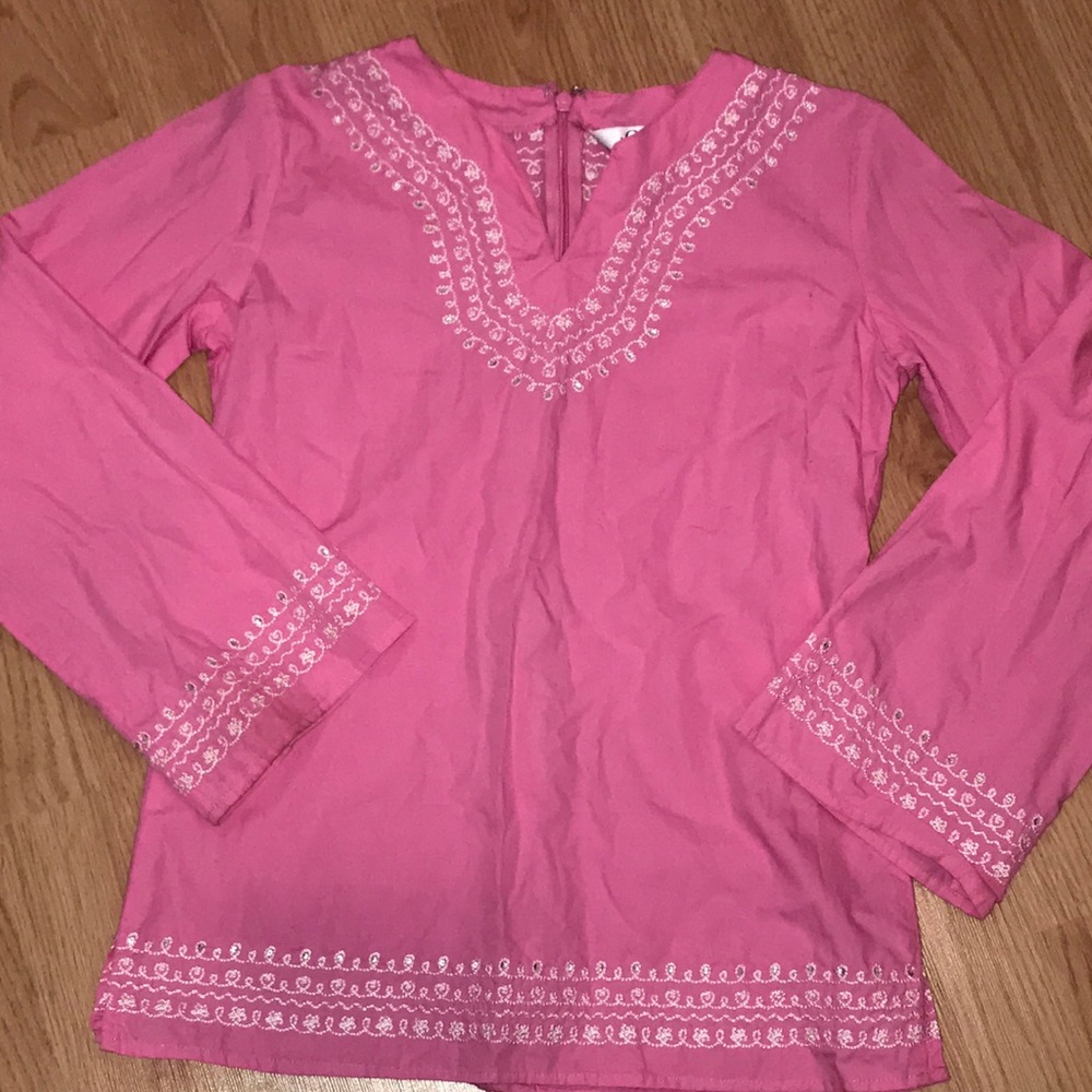 Lilly Pulitzer Pink Embroidered Tunic Girls sz 12